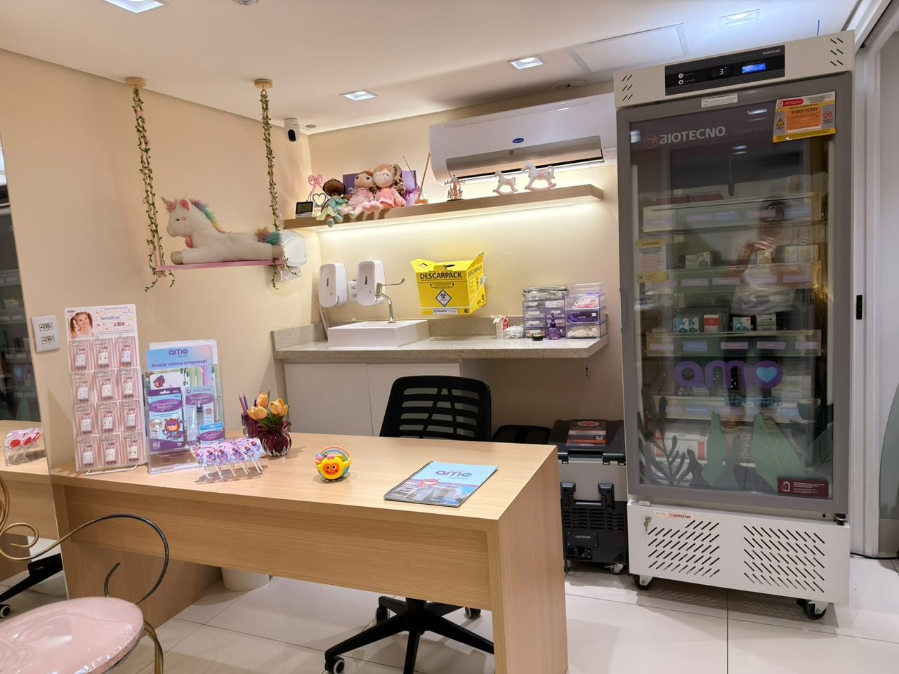 Câmara fria de vacinas monitorada
